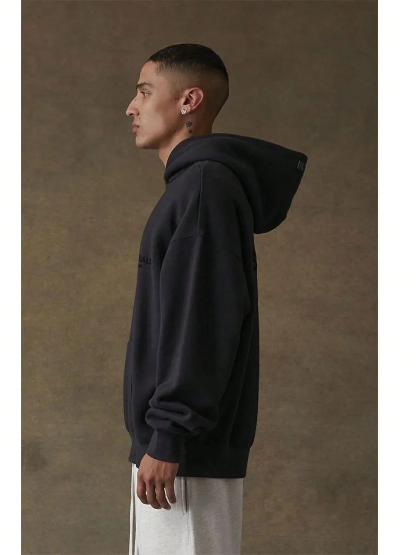 Essentials Black Stretch Limo Hoodie