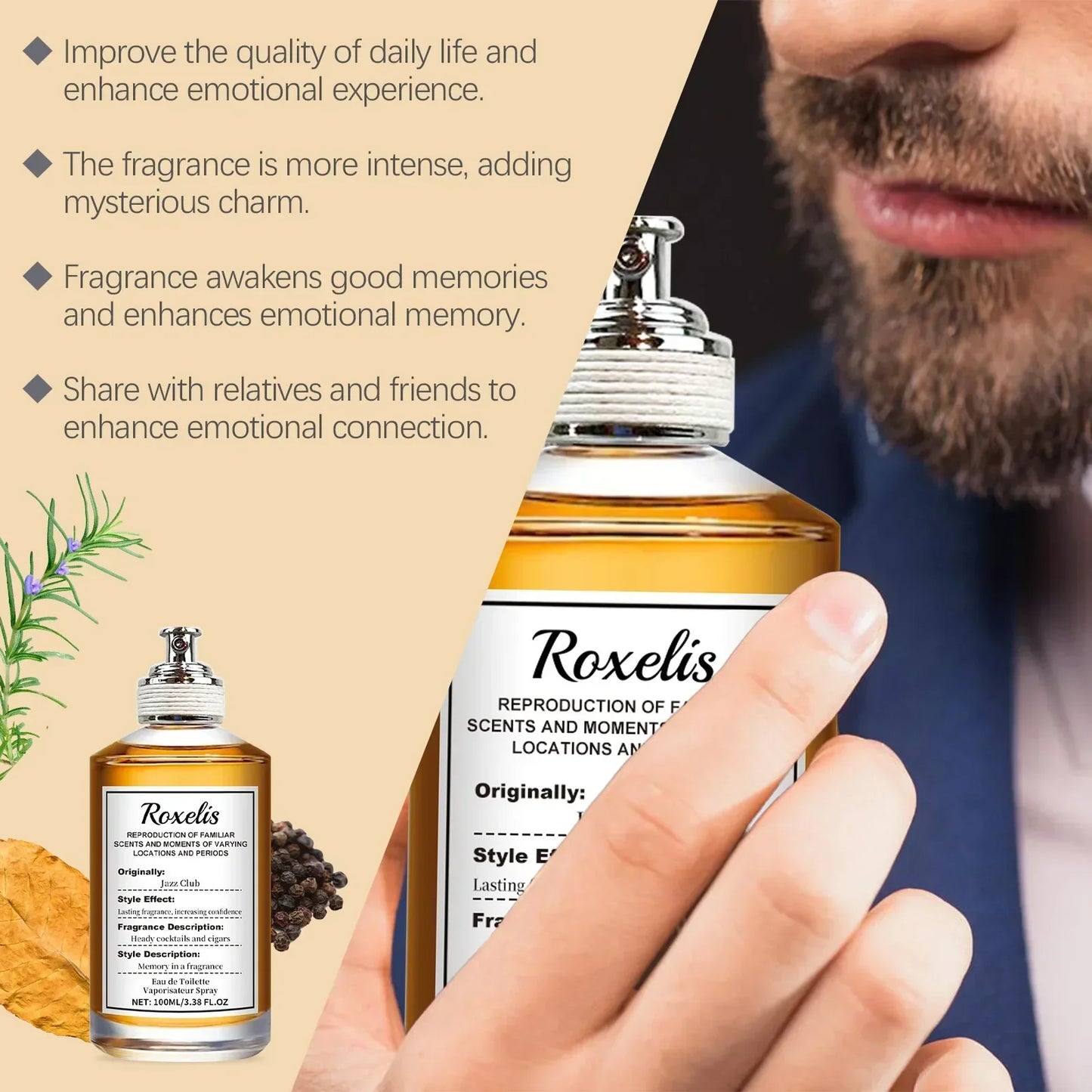 Roxelis Jazz Wood Tobacco Perfume for Man
