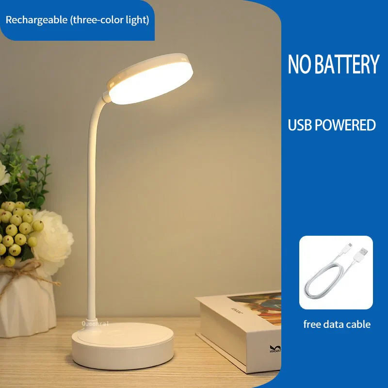 Table Lamp USB Rechargeable Desk Lamp Bed Reading Book Night Light LED Eye Protection Light Foldable for Study Office Work Lamp