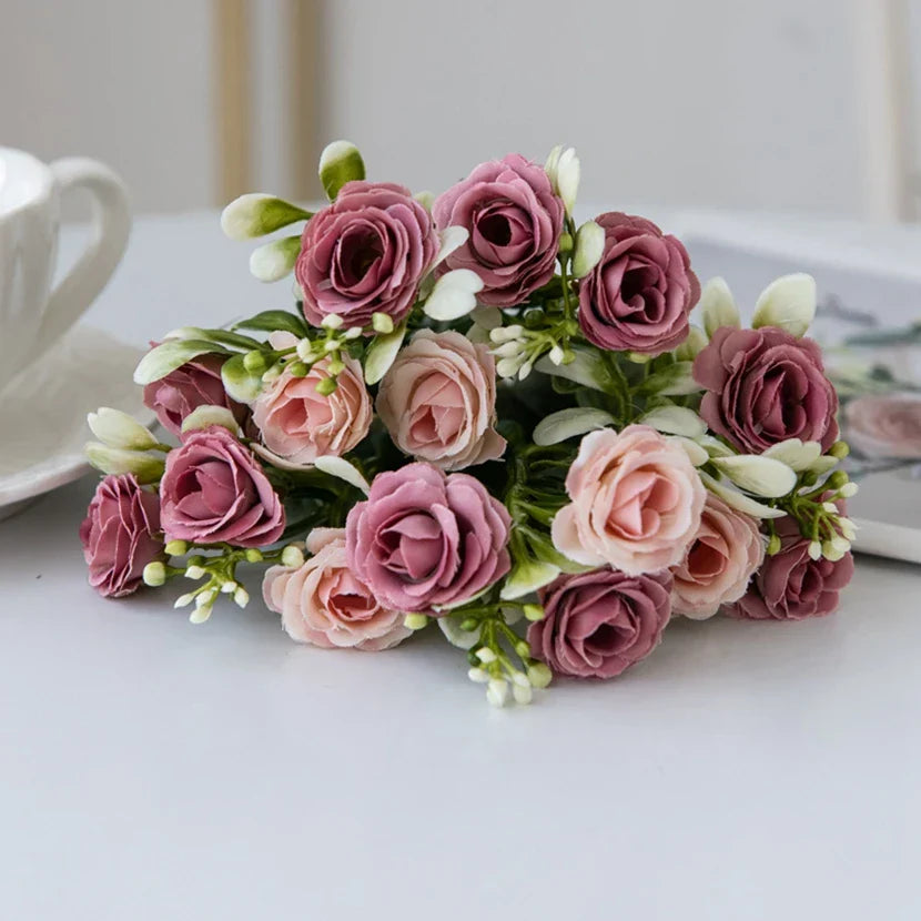 Silk Rose Bouquet Floral Decor