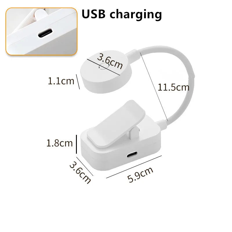 Mini LED Reading Book Light Table Lamp 3 Modes Adjustable USB Rechargeable Clip-On Study Reading Lamp for Travel Bedroom Book