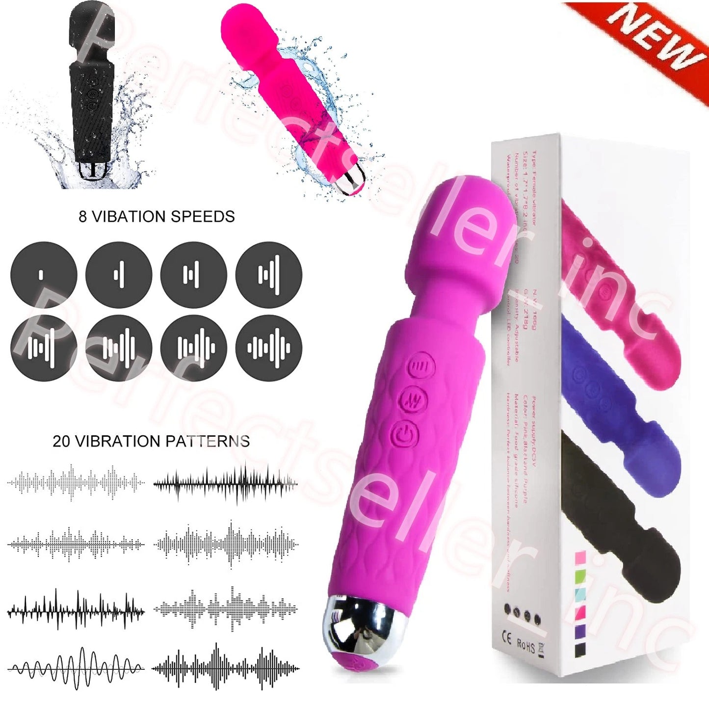 Rechargeable Clit Dildo Vibrator