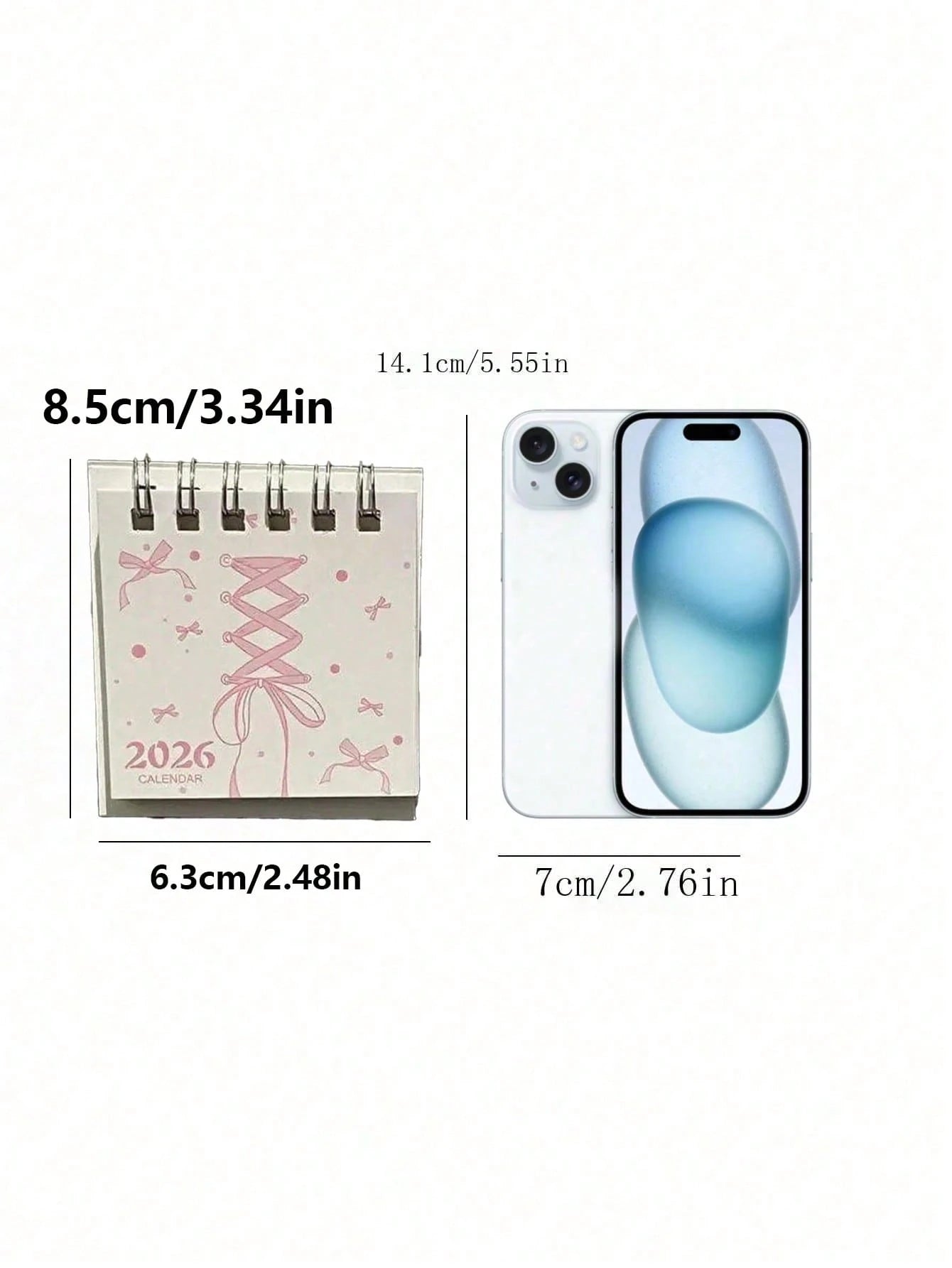 2026 Pink Bow Mini Desk Calendar