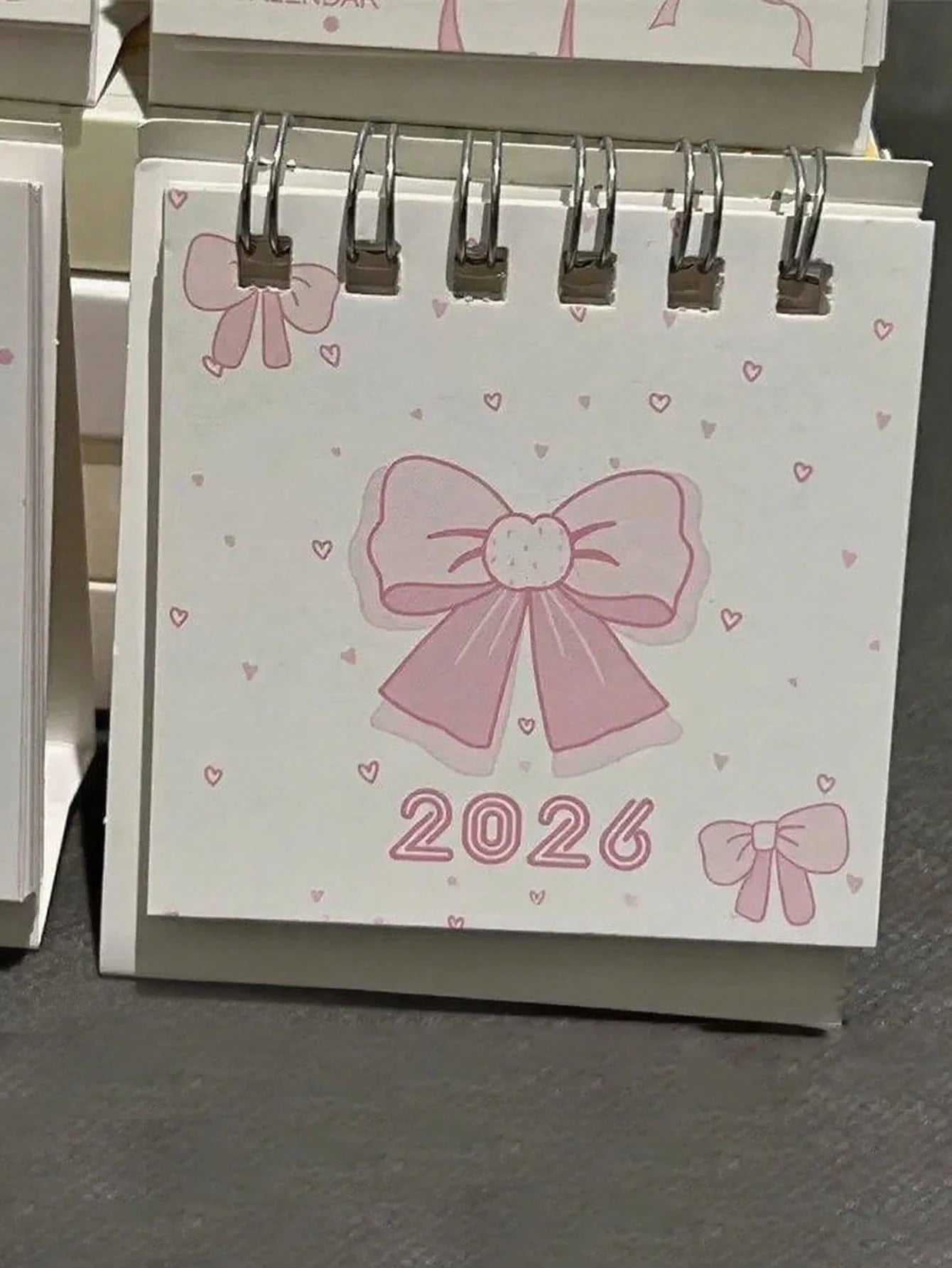2026 Pink Bow Mini Desk Calendar