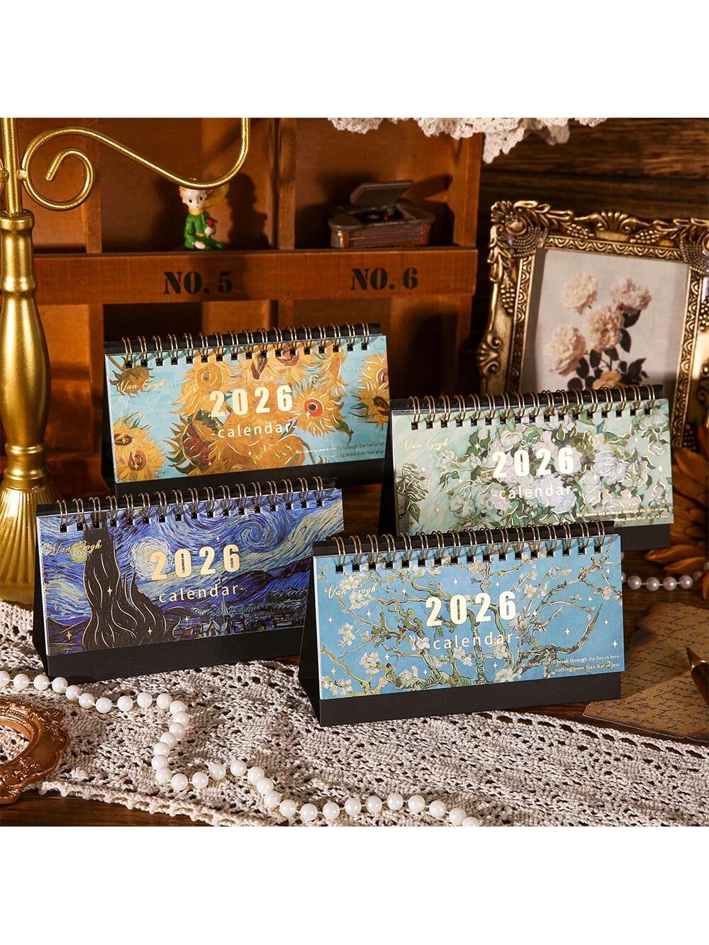 2026 Vintage Oil Painting Desk Calendar