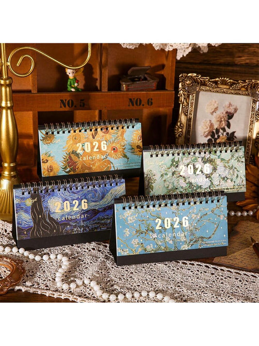 2026 Vintage Oil Painting Desk Calendar