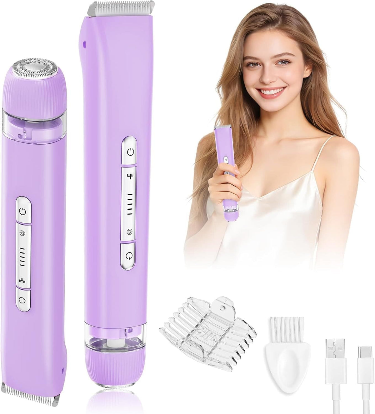 Women 2-In-1 Electric Razor Trimmer