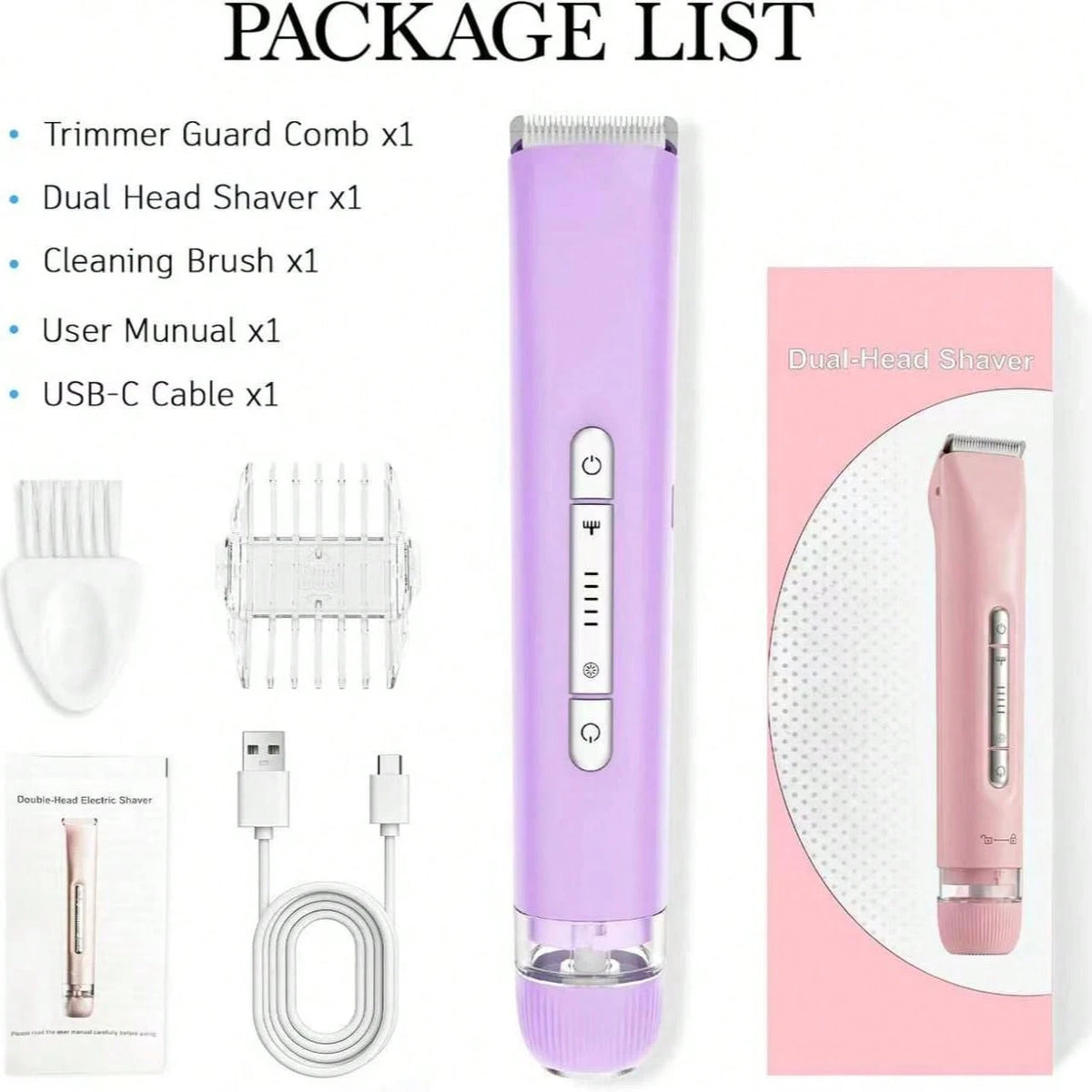 Women 2-In-1 Electric Razor Trimmer