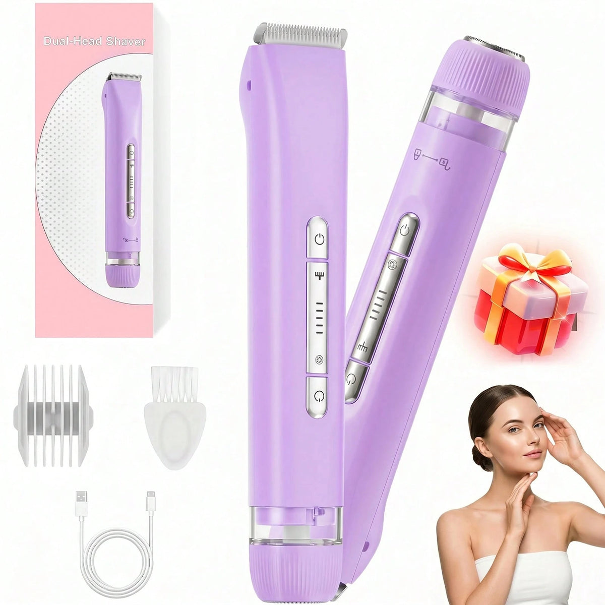Women 2-In-1 Electric Razor Trimmer