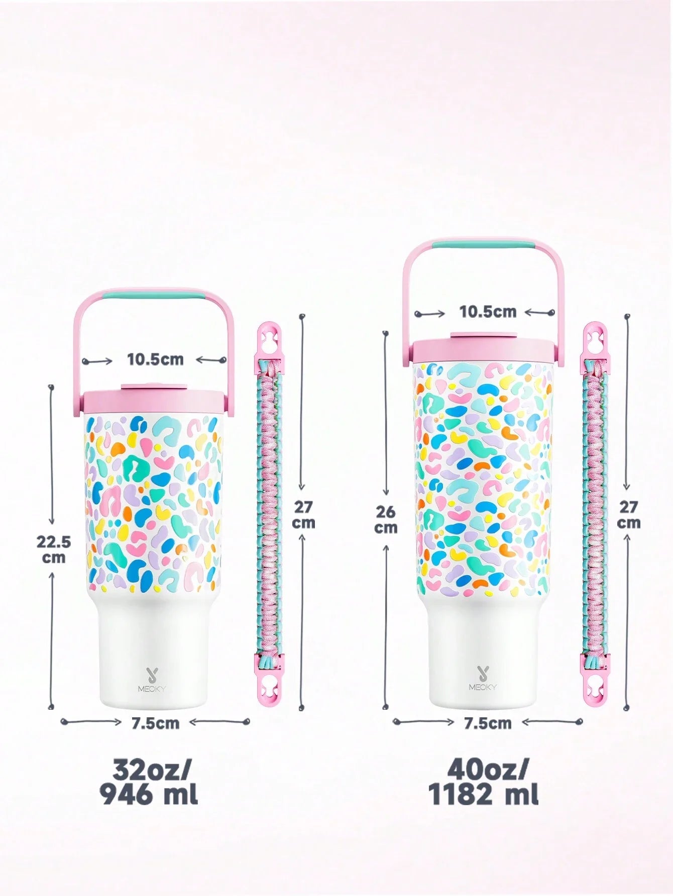 Meoky 40oz Insulated Handle Cup