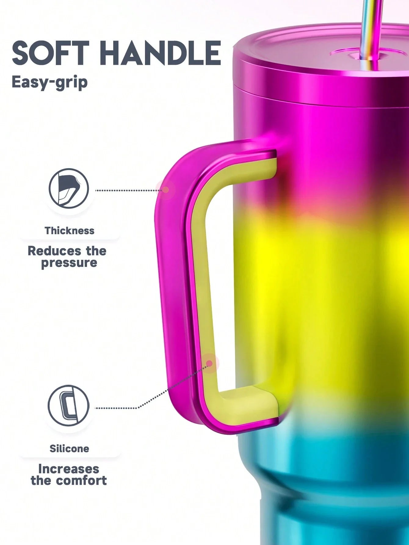 Meoky 40oz Rainbow Color Tumbler