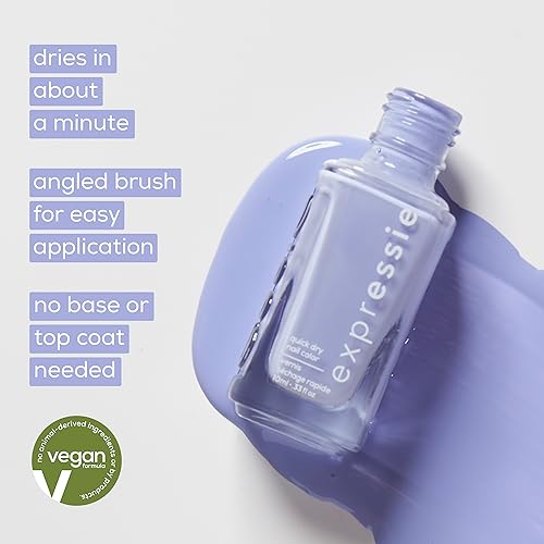 Essie expressie, Quick-Dry Nail Polish, 8-Free Vegan, True Black, Now Or Never, 0.33 fl oz