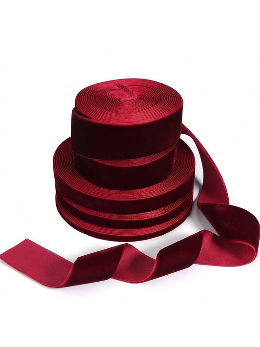 Deep Red Velvet Christmas Ribbon