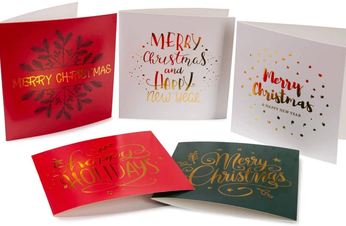 Christmas Greeting Cards Gold Foil