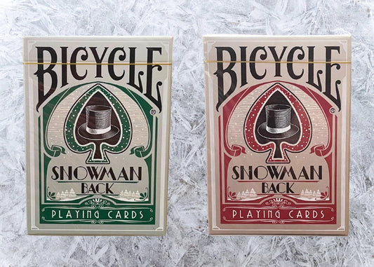 Gilded Snowman Bicycle Playing Cards