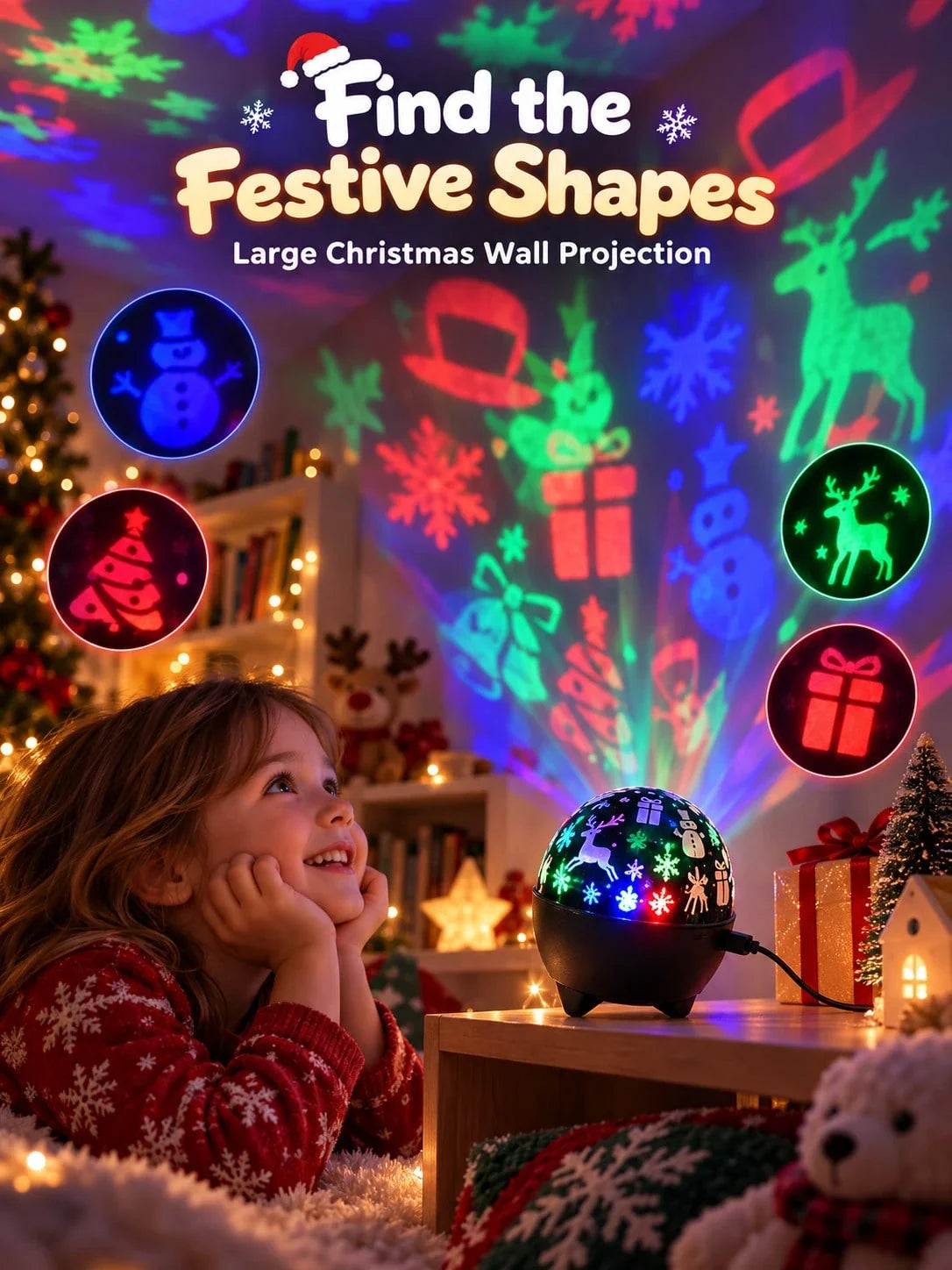 RGB Christmas Projector Light Decoration