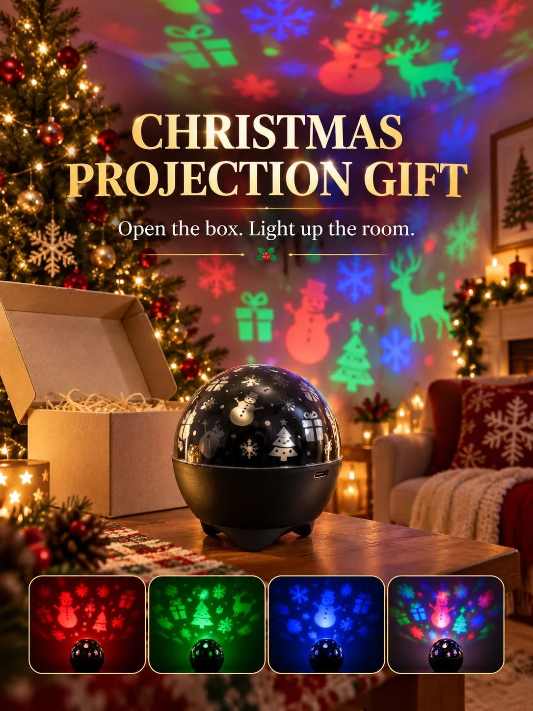 RGB Christmas Projector Light Decoration