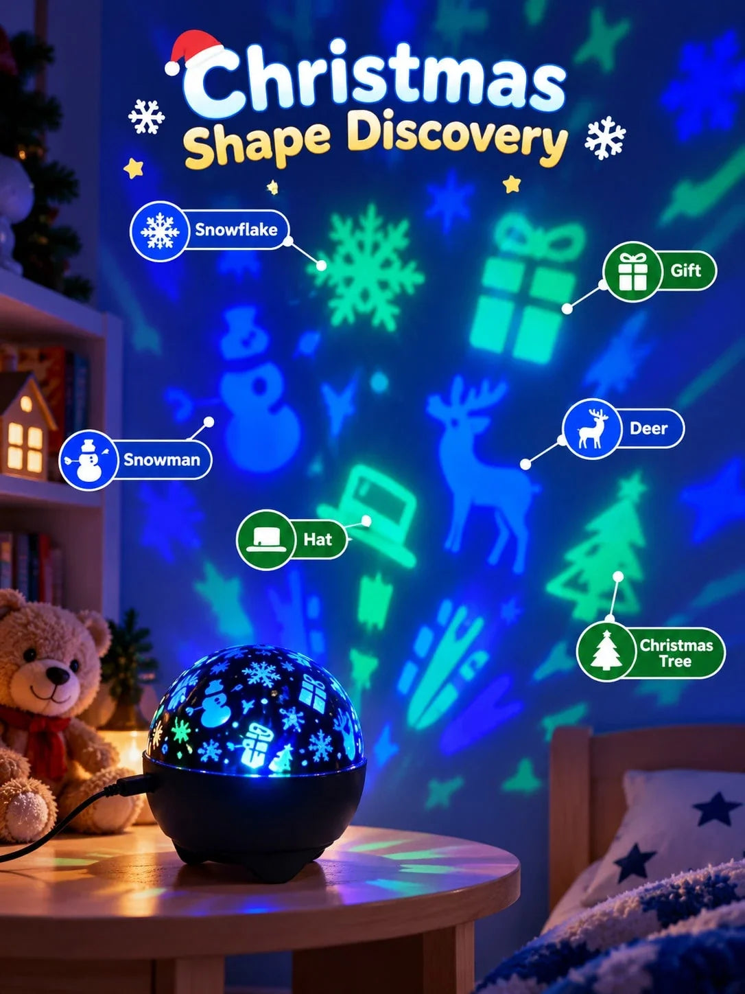 RGB Christmas Projector Light Decoration