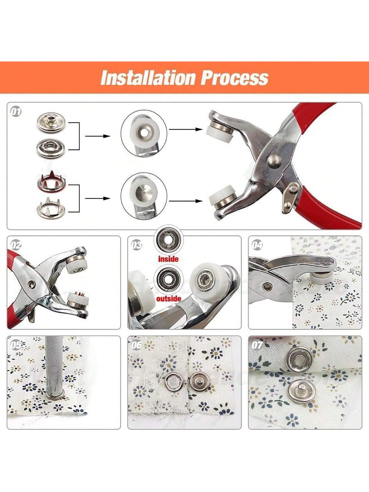 Metal Snap Fastener Pliers Kit