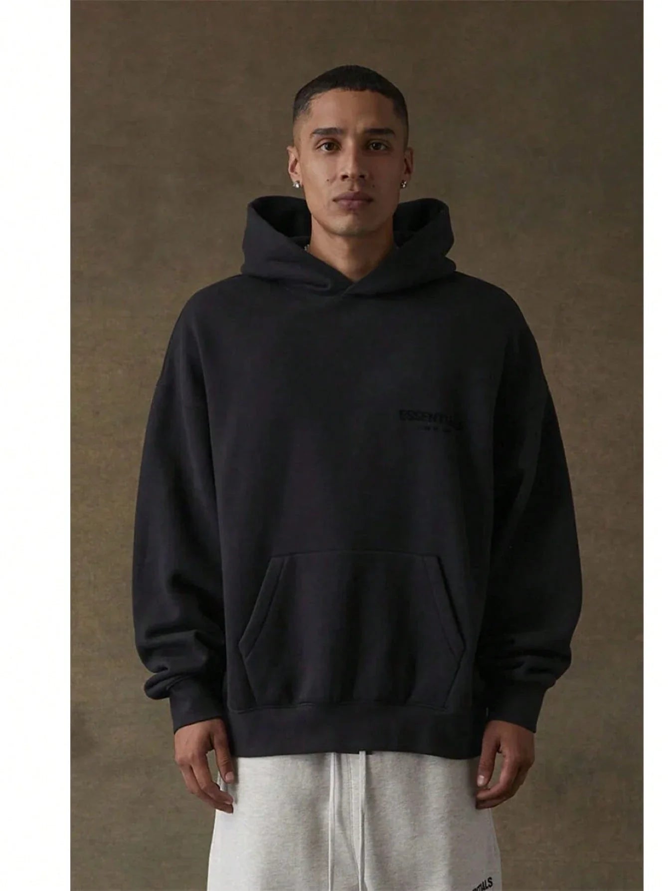 Essentials Black Stretch Limo Hoodie