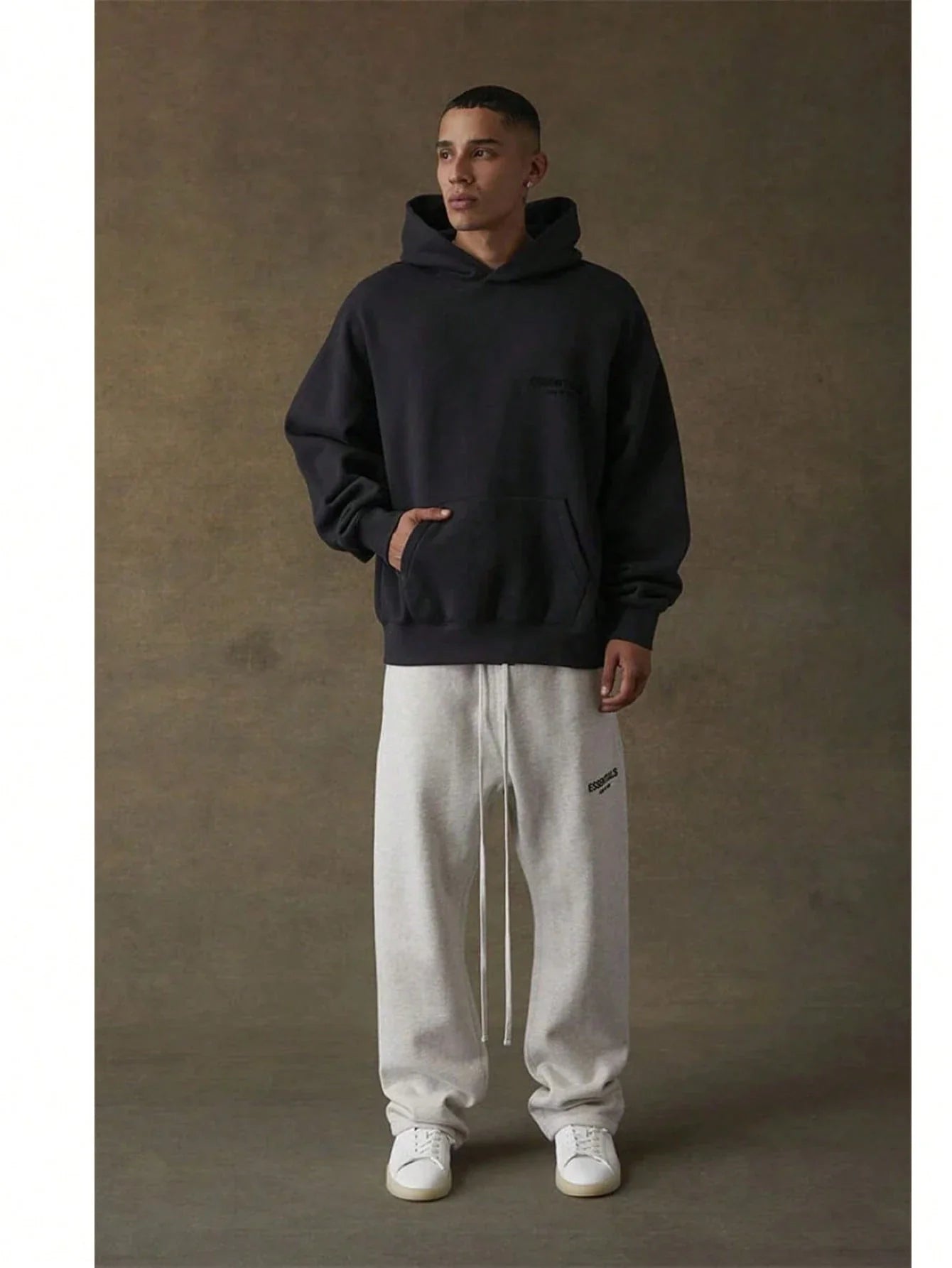 Essentials Black Stretch Limo Hoodie