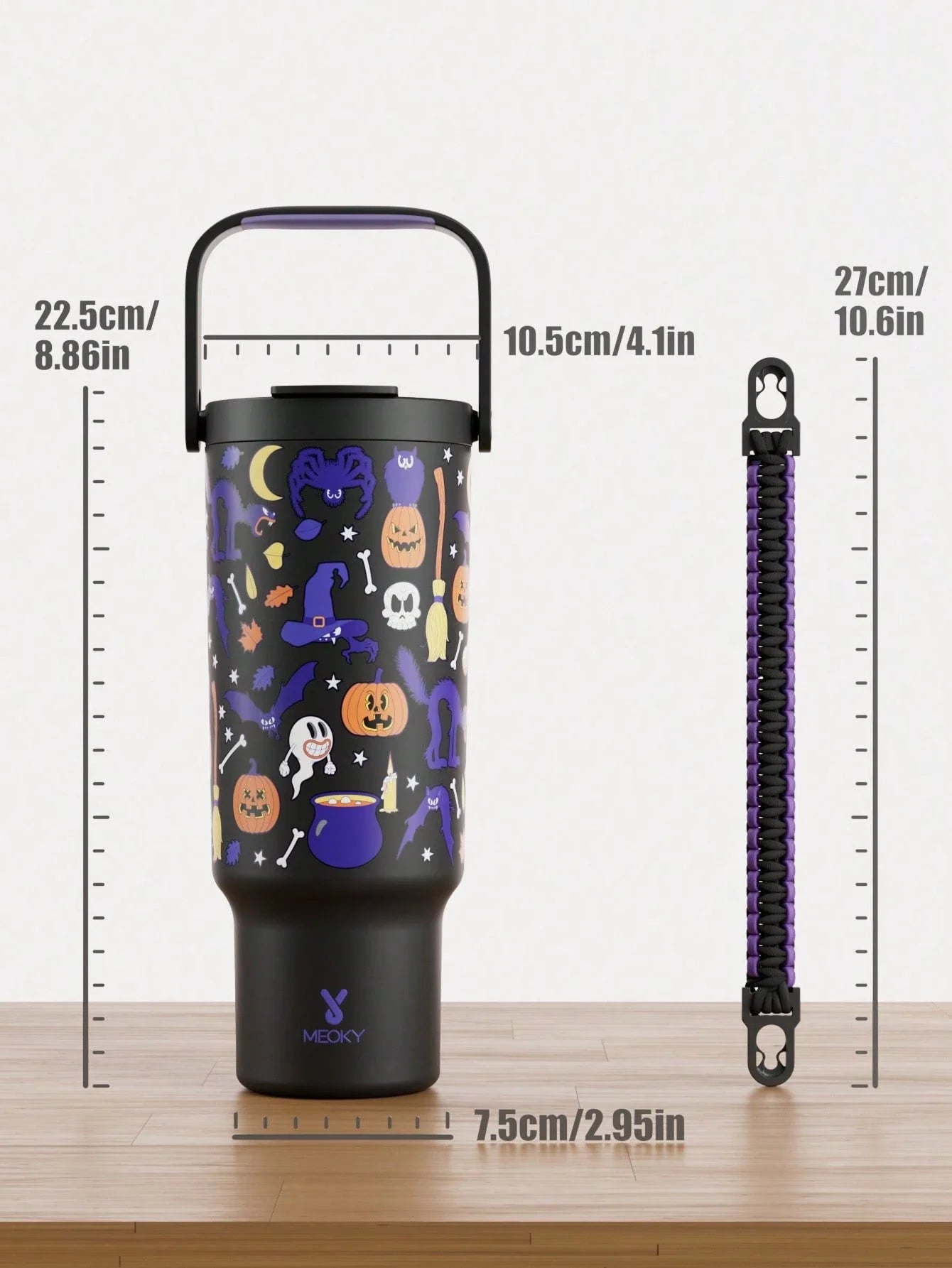 Meoky 40oz Insulated Handle Tumbler