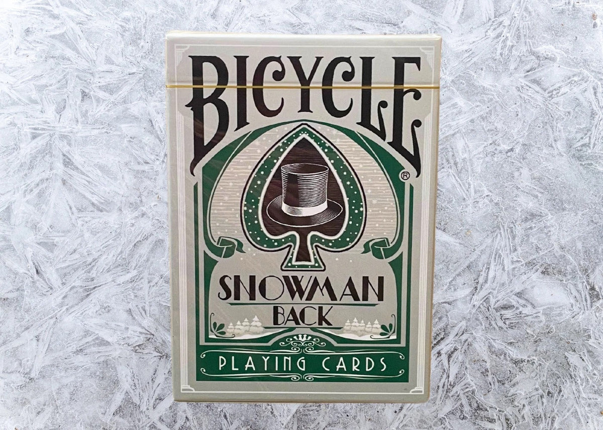 Gilded Snowman Bicycle Playing Cards