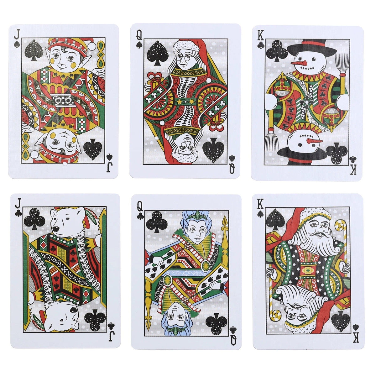 Gilded Snowman Bicycle Playing Cards
