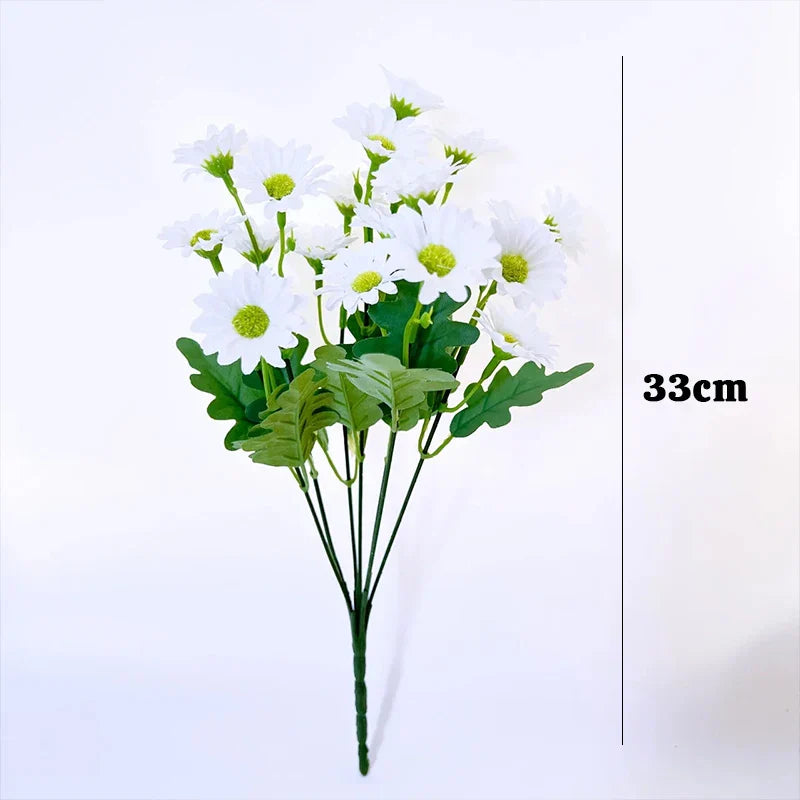 21 Heads Of Sunflowers Small Daisies Bouquets Of Chamomile Wedding Decoration Materials Home Decoration DIY Artificial Flowers C