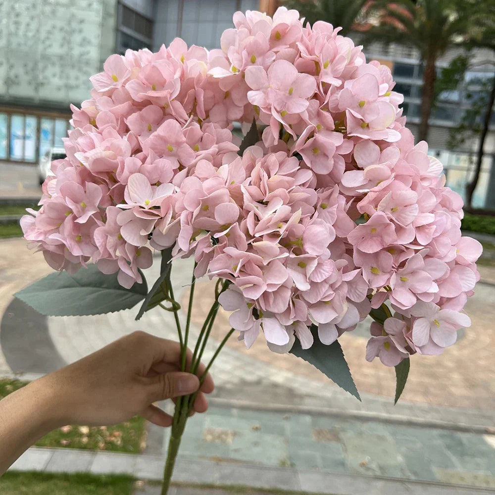 Large Artificial Hydrangea Macrophylla Really Touch Big Head DIY Bridal Bouquet Home Garden Wedding Party Decoration Accessories