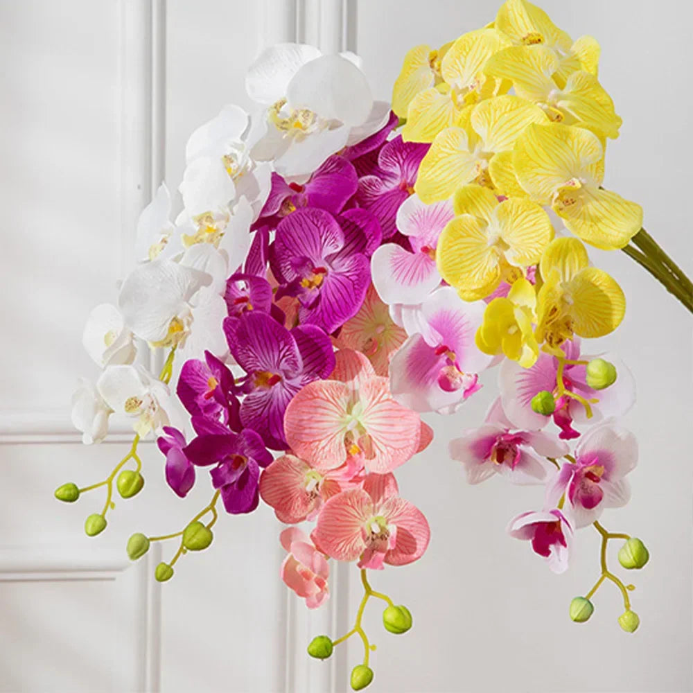 Faux Orchid Flower Branch Decor
