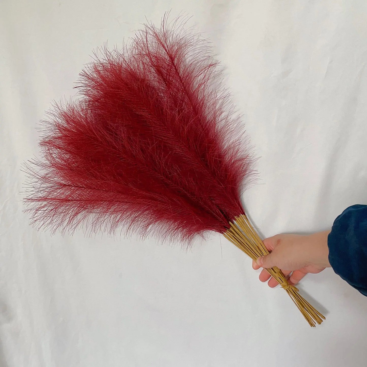 10Pcs Artificial Flowers Fluffy Pampas Grass Decor Fake Plant Reed Flower for Wedding Boho Bouquet Office Hotel Vase Decoration