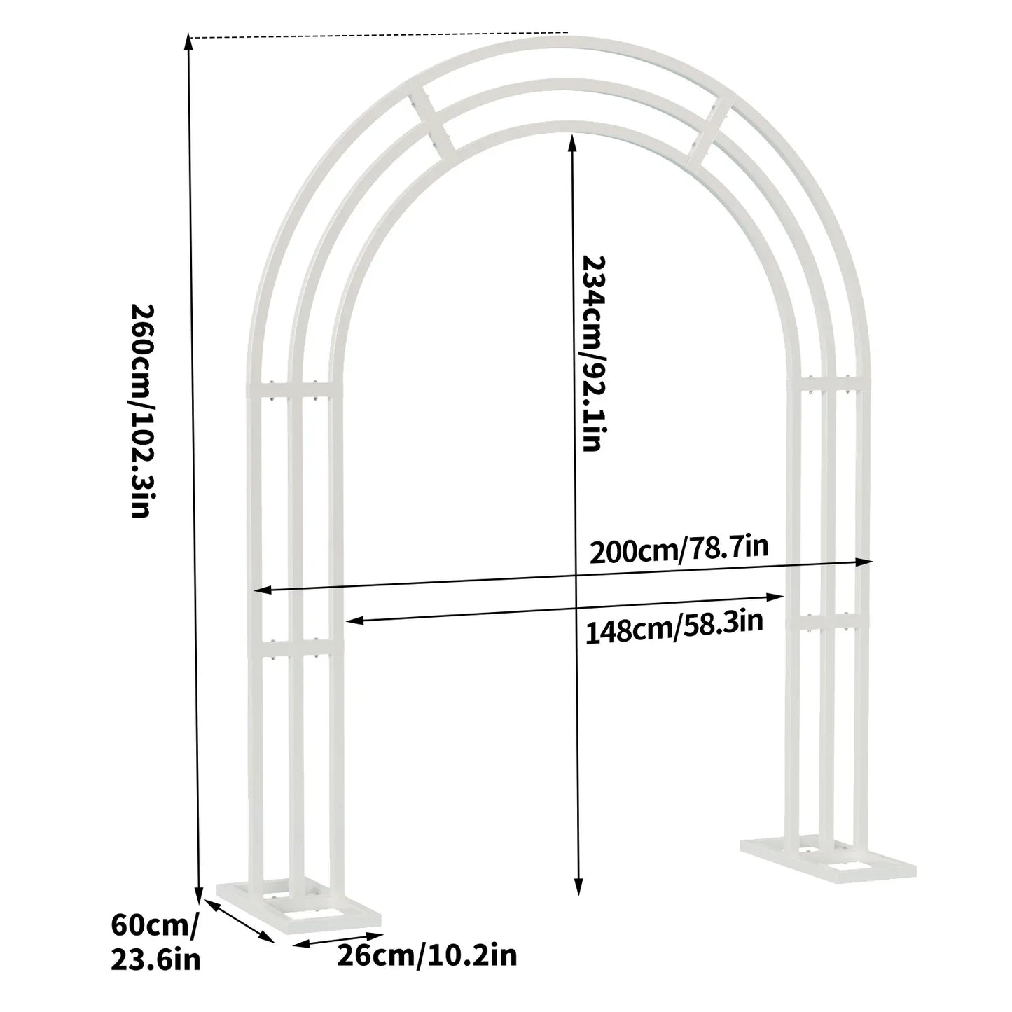 White Wedding Arch Frame Stand