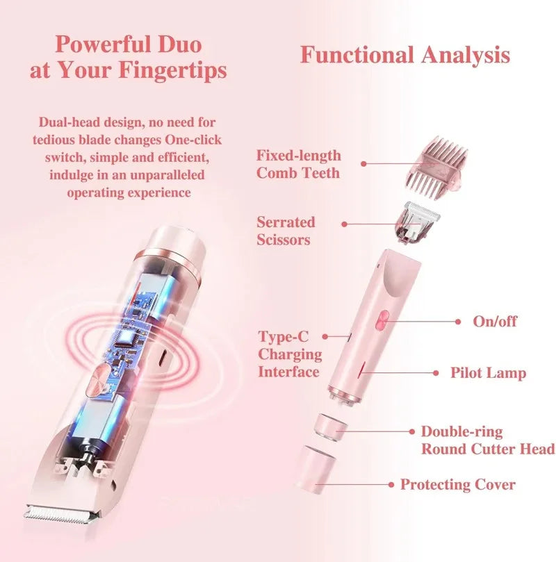 Women 2in1 Electric Bikini Trimmer