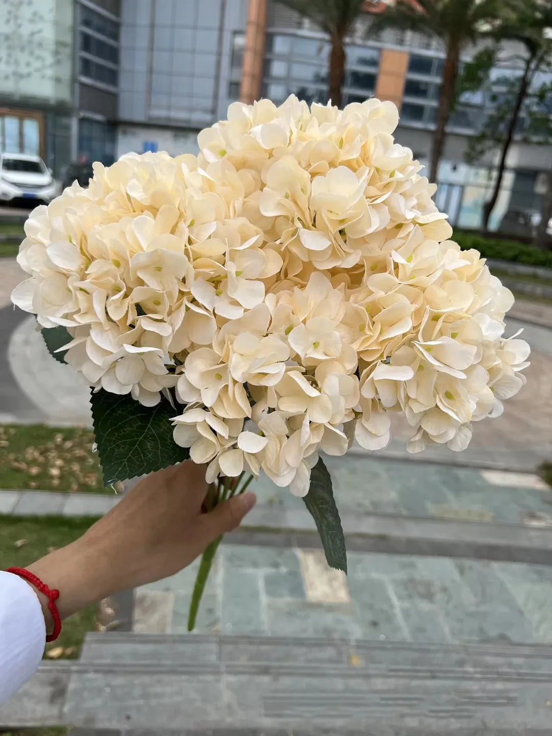 5 Heads Large Size White Pink Hydrangea Artificial Flowers Silk DIY Wedding Bridal Bouquet Fake Flowers Party Home Decoration
