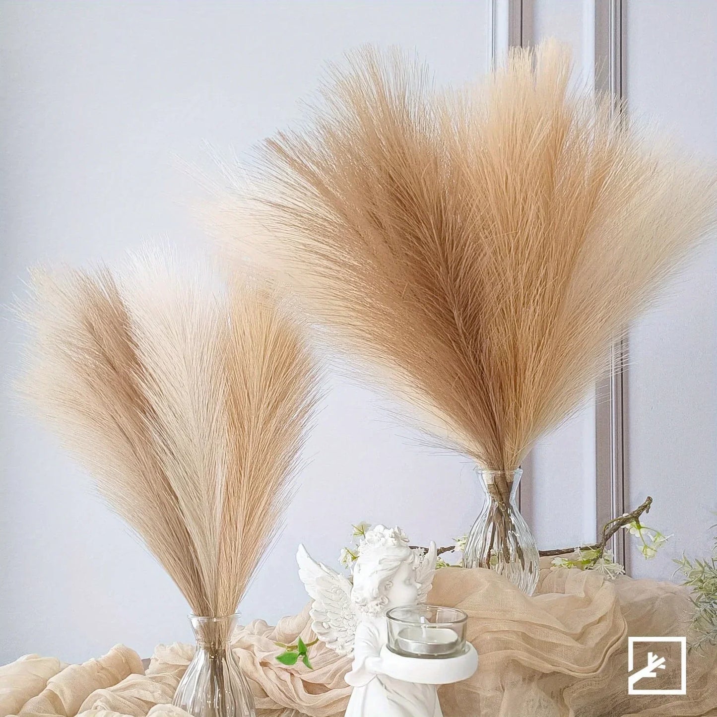 6PCS Artificial Pampas Grass Decor Flowers Fake Plant Reed for DIY Floral Table Arrange Flower Wedding Home Christmas Decoration