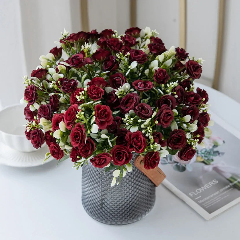 Silk Rose Bouquet Floral Decor