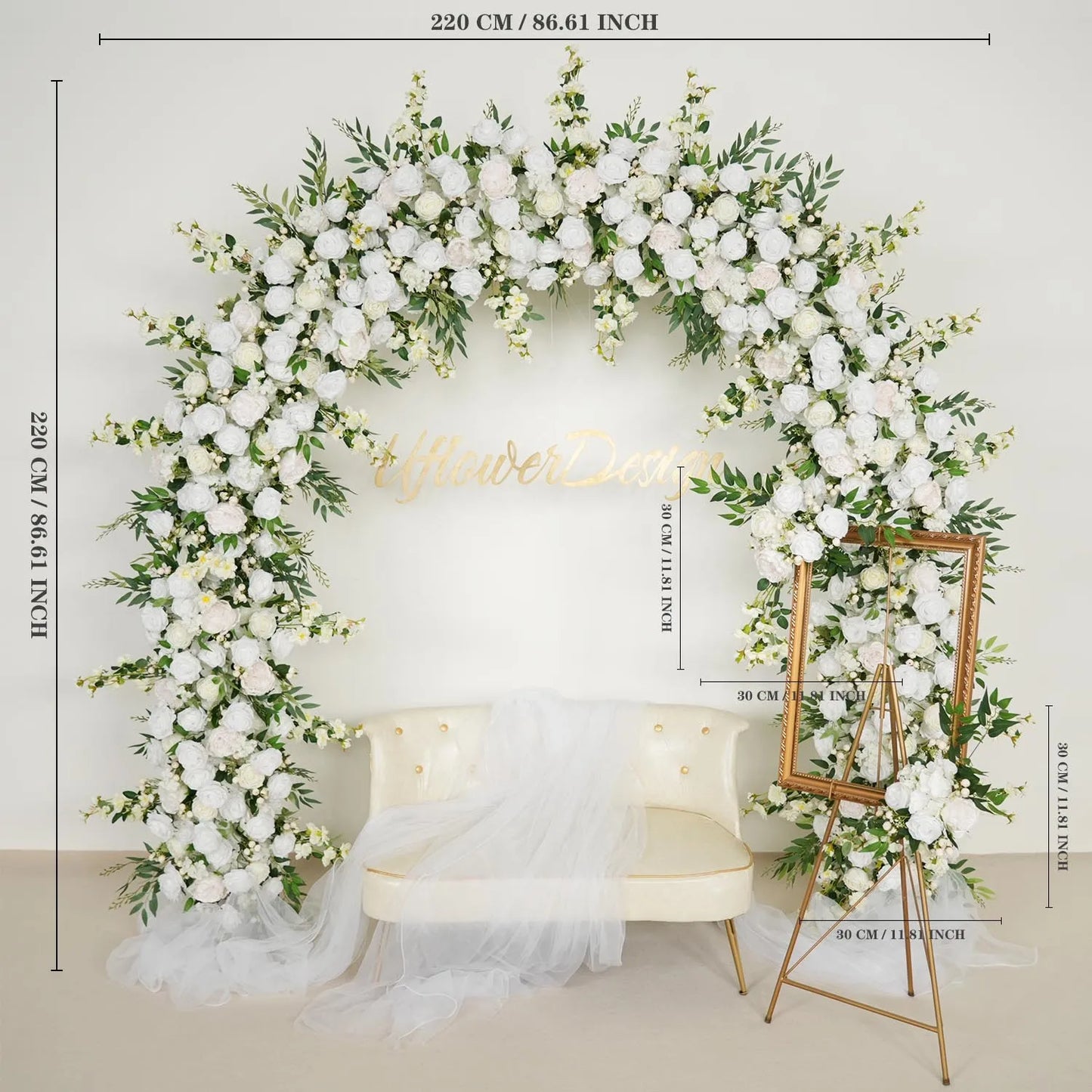 White Rose Wedding Arch Decor