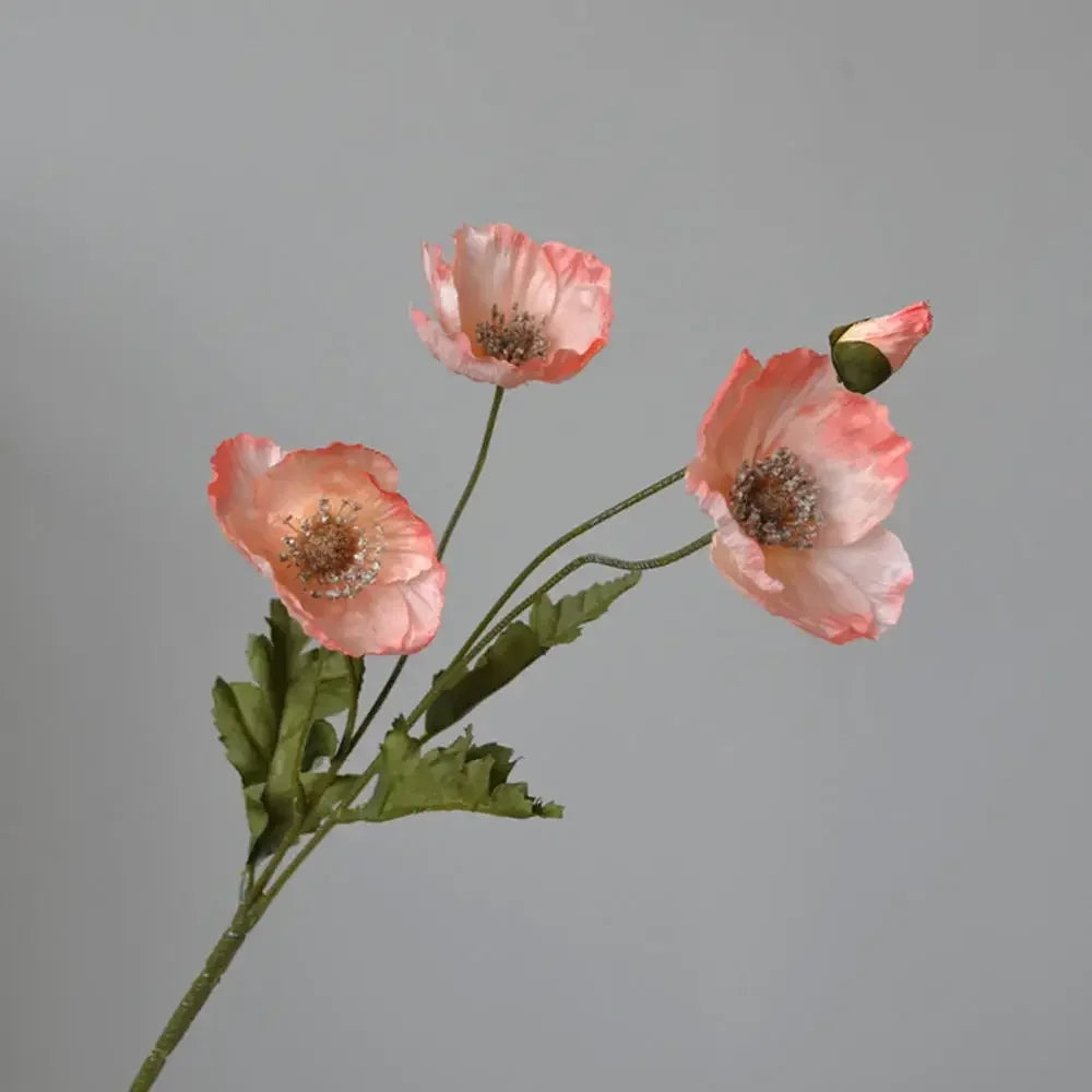 Artificial Flowers Fake Poppy Silk Flowers Long Stem Housewarming Garden Table Wedding DIY Party Wedding Bridal Bouquet Decor