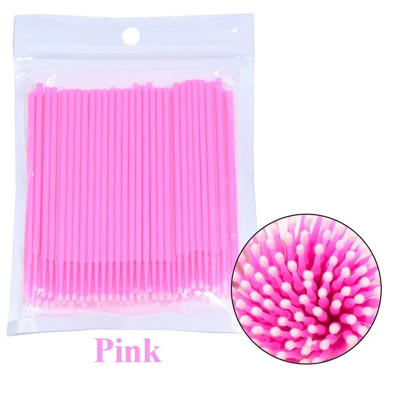 100PCS Eyelash Cleaning Microbrushes