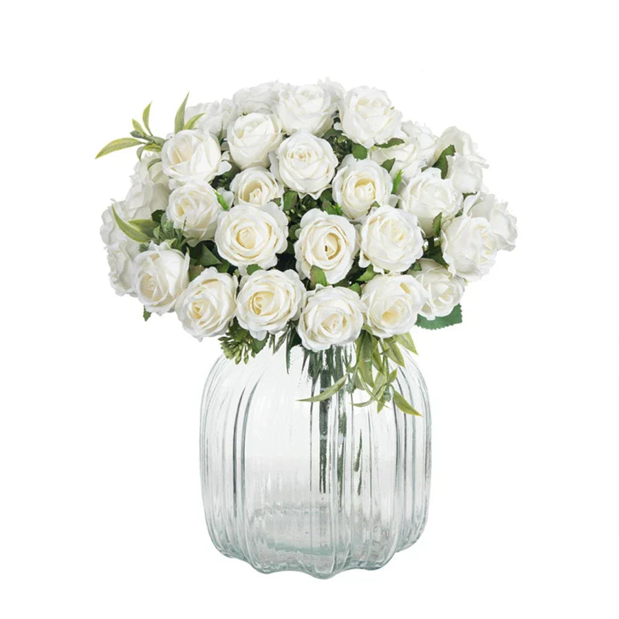 Silk White Rose Flower Bundle