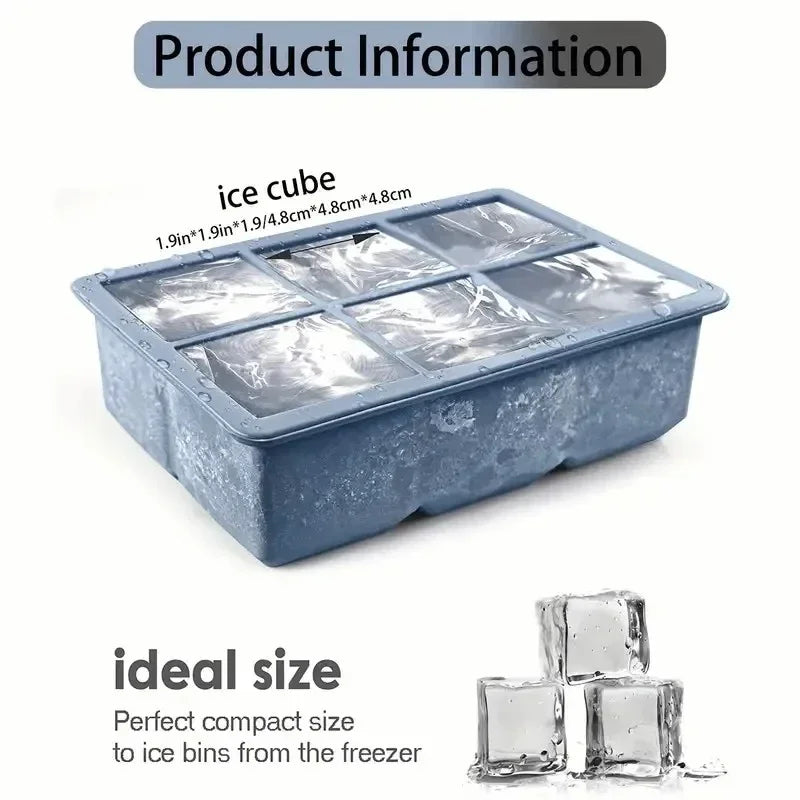 6-Cavity Silicone Ice Cube Tray