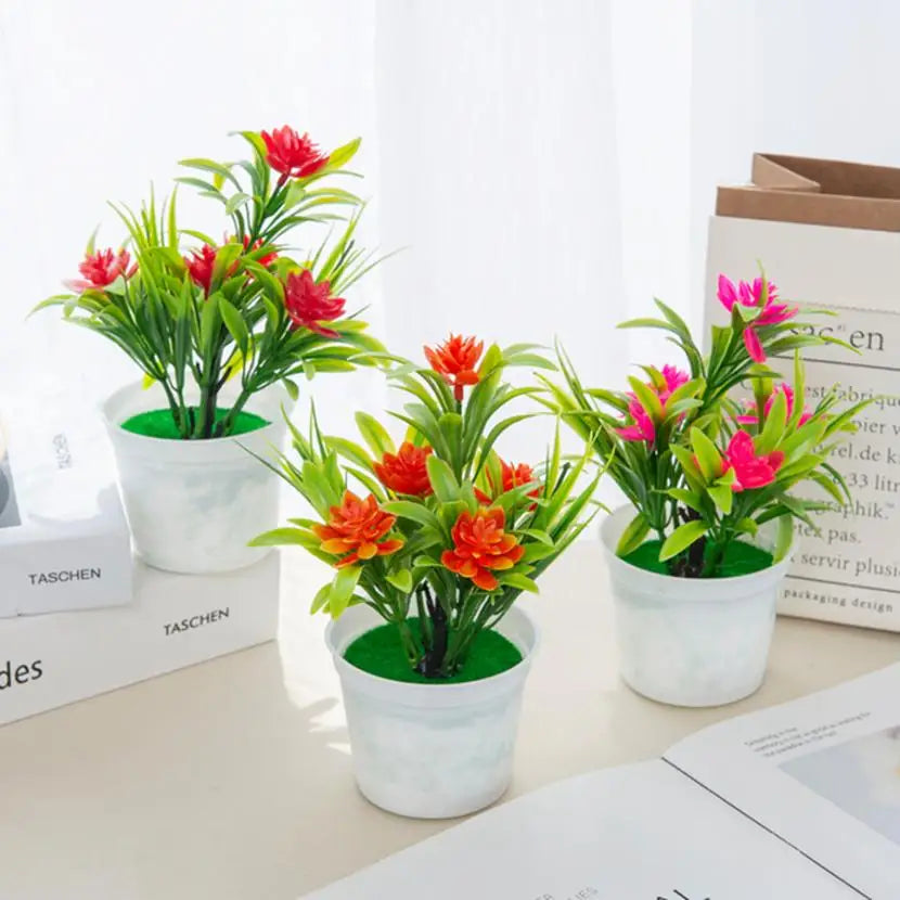 Mini Artificial Flower Bonsai Vase