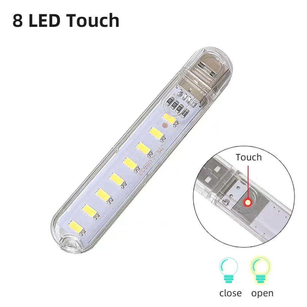 Mini Portable USB LED Light Touch Sensor Lights Dimmable Adjustable Bright Table Desk Lamp For Power Bank PC Laptop Notebook