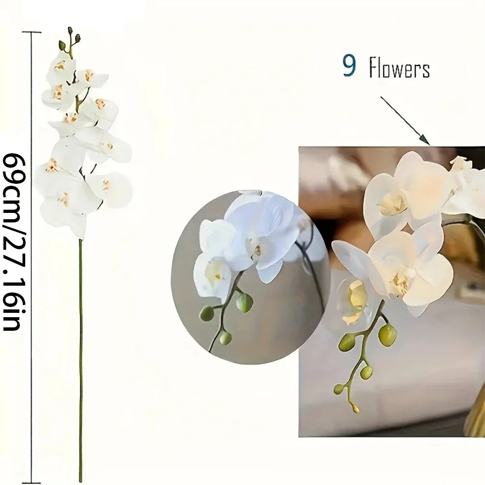 Faux Orchid Flower Branch Decor