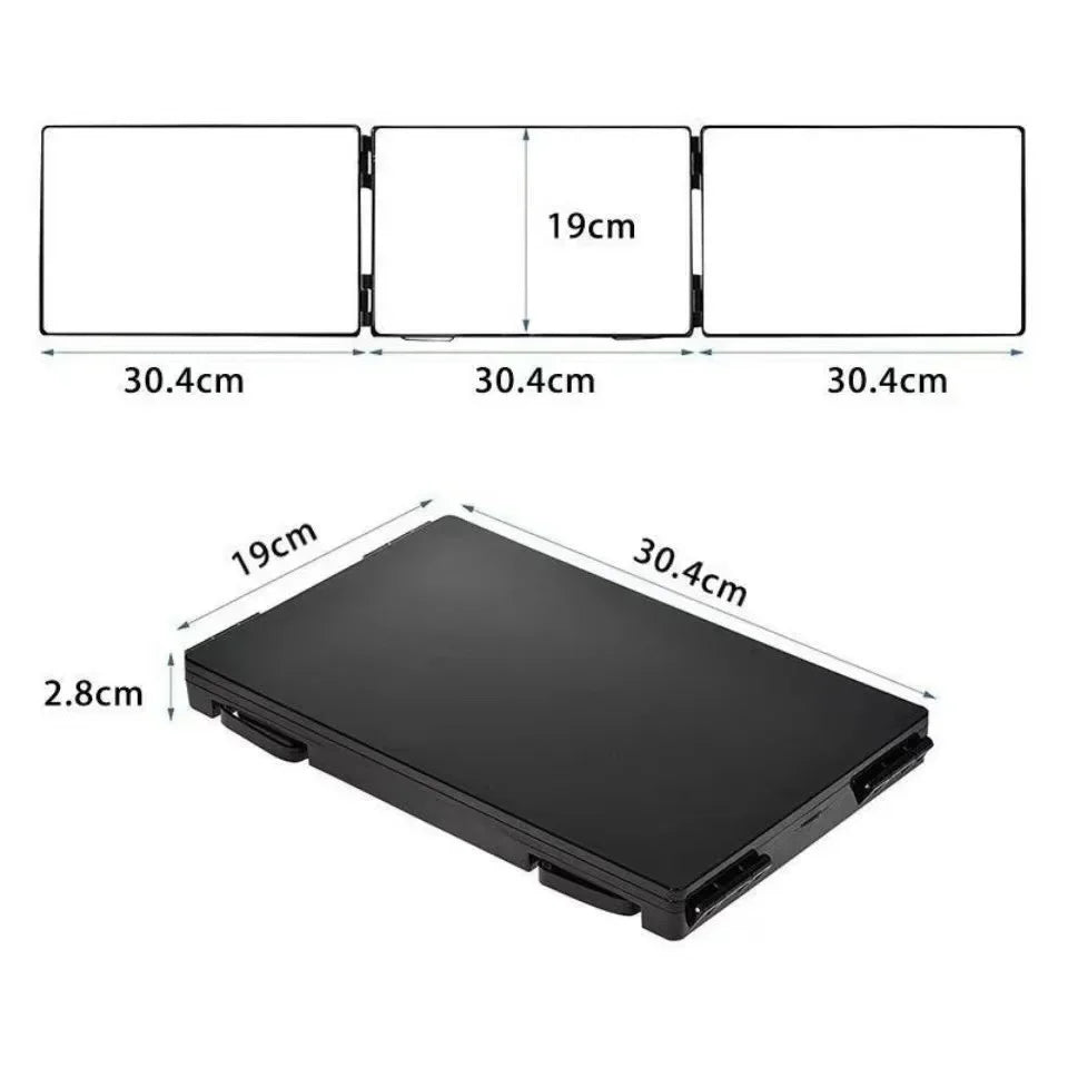Retractable Adjustable Folding Three-Mirror