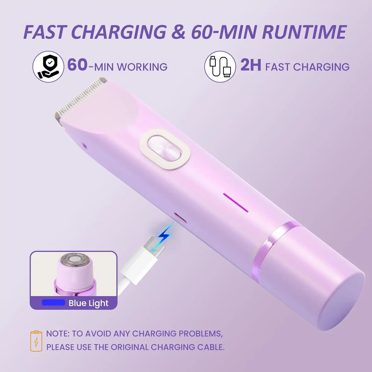 2-In-1 Waterproof Women Electric Shaver