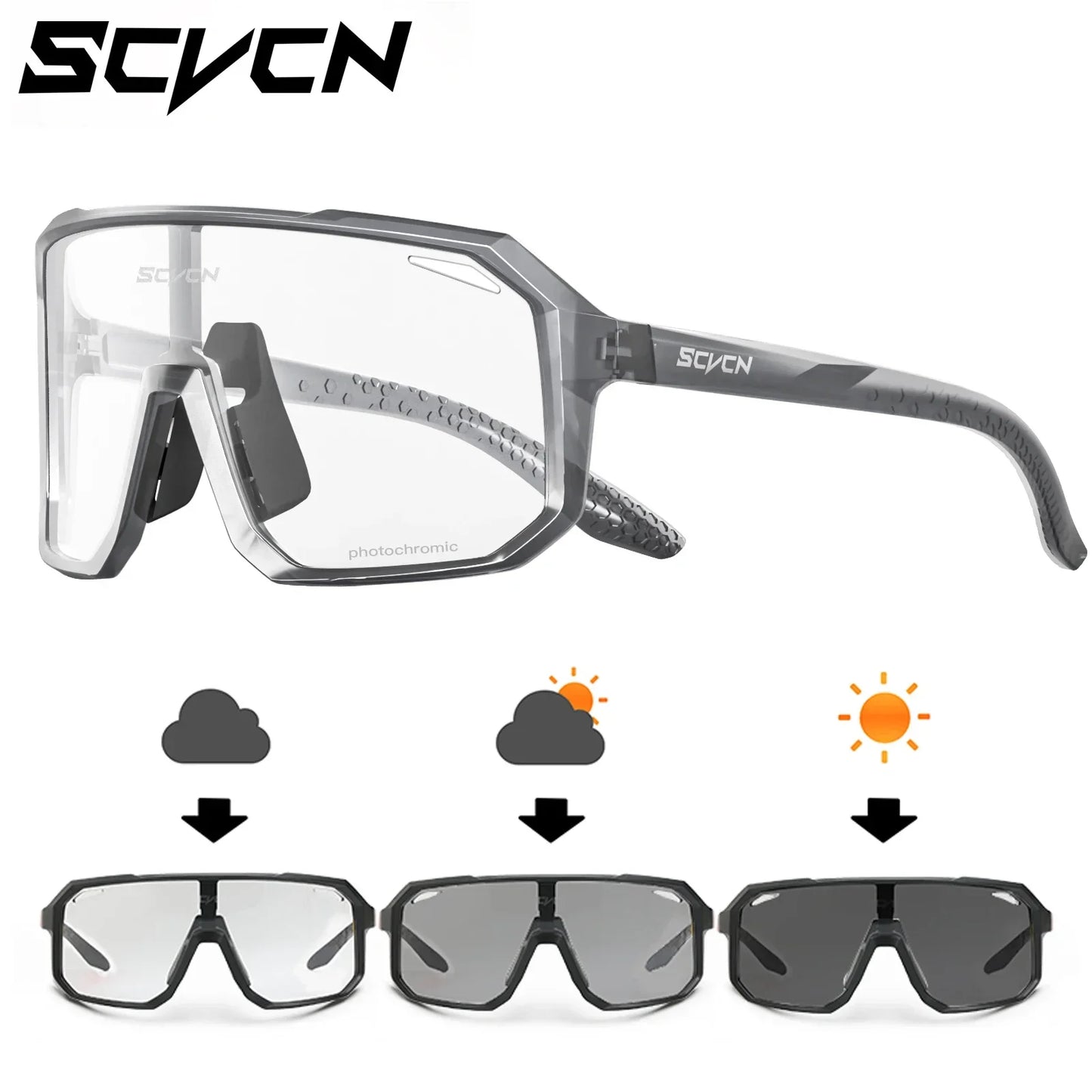 SCVCN Fashion HD Sunglasses Men Women Luxury Glasses Outdoor Sports Runing Drving Shades Racing UV400 MTB Bike Cycling Eyewear