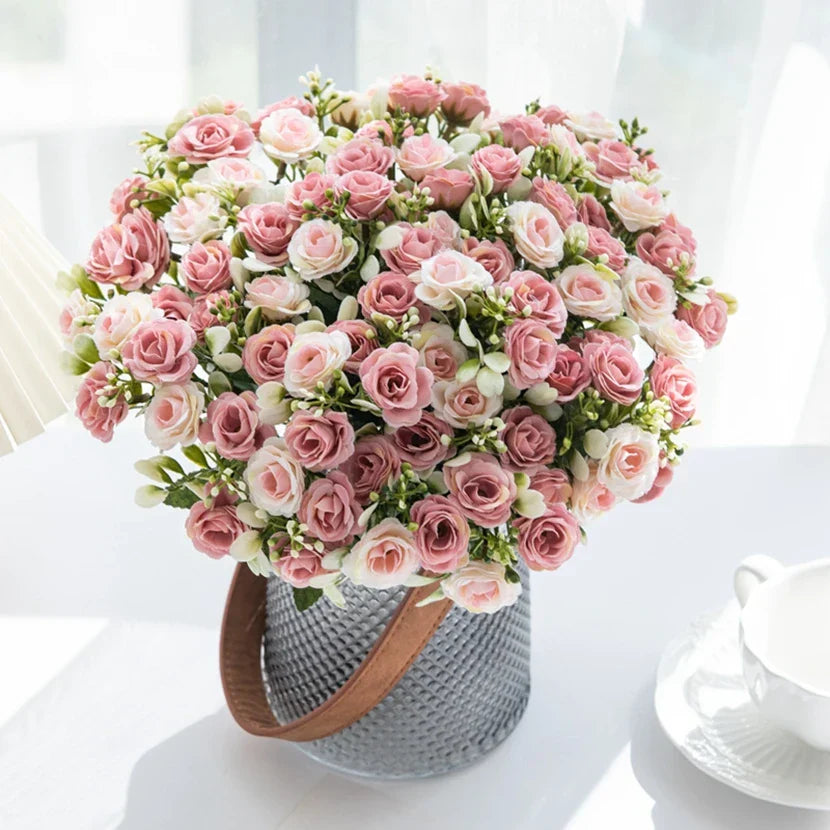Silk Rose Bouquet Floral Decor