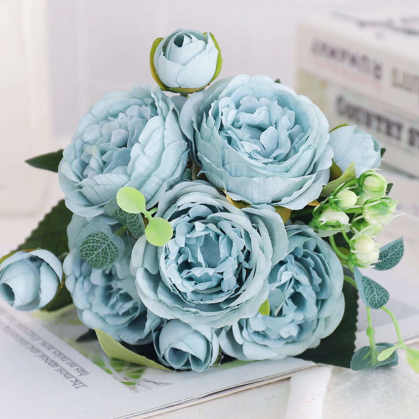 Artificial Flowers Silk Peony Hydrangea For Living Room Home Decoration Wedding Bride Bouquet Rose Fake Plants Table Accessories